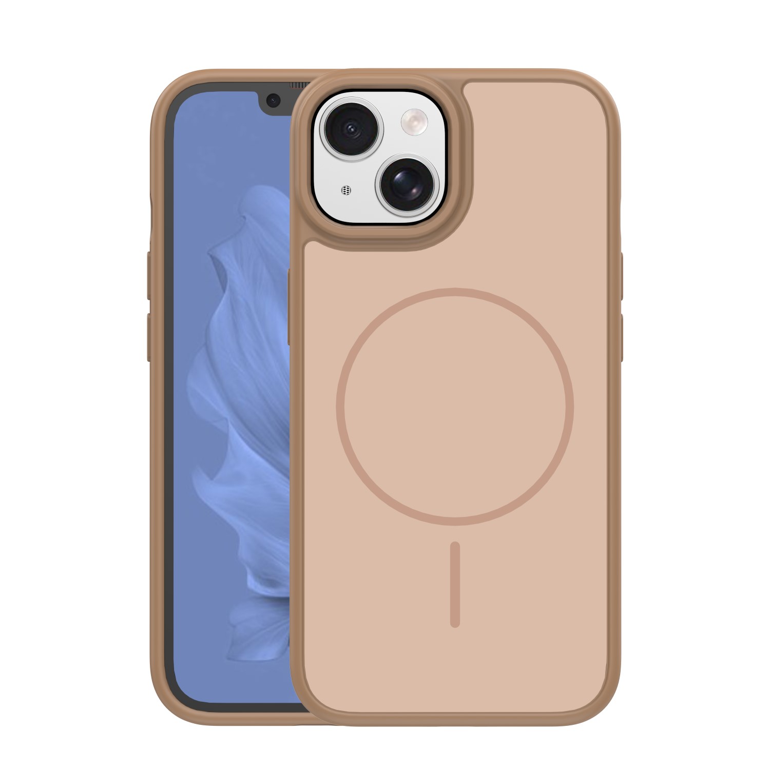 Frame Thin Mag dėklas for iPhone 13 6,1" rudas