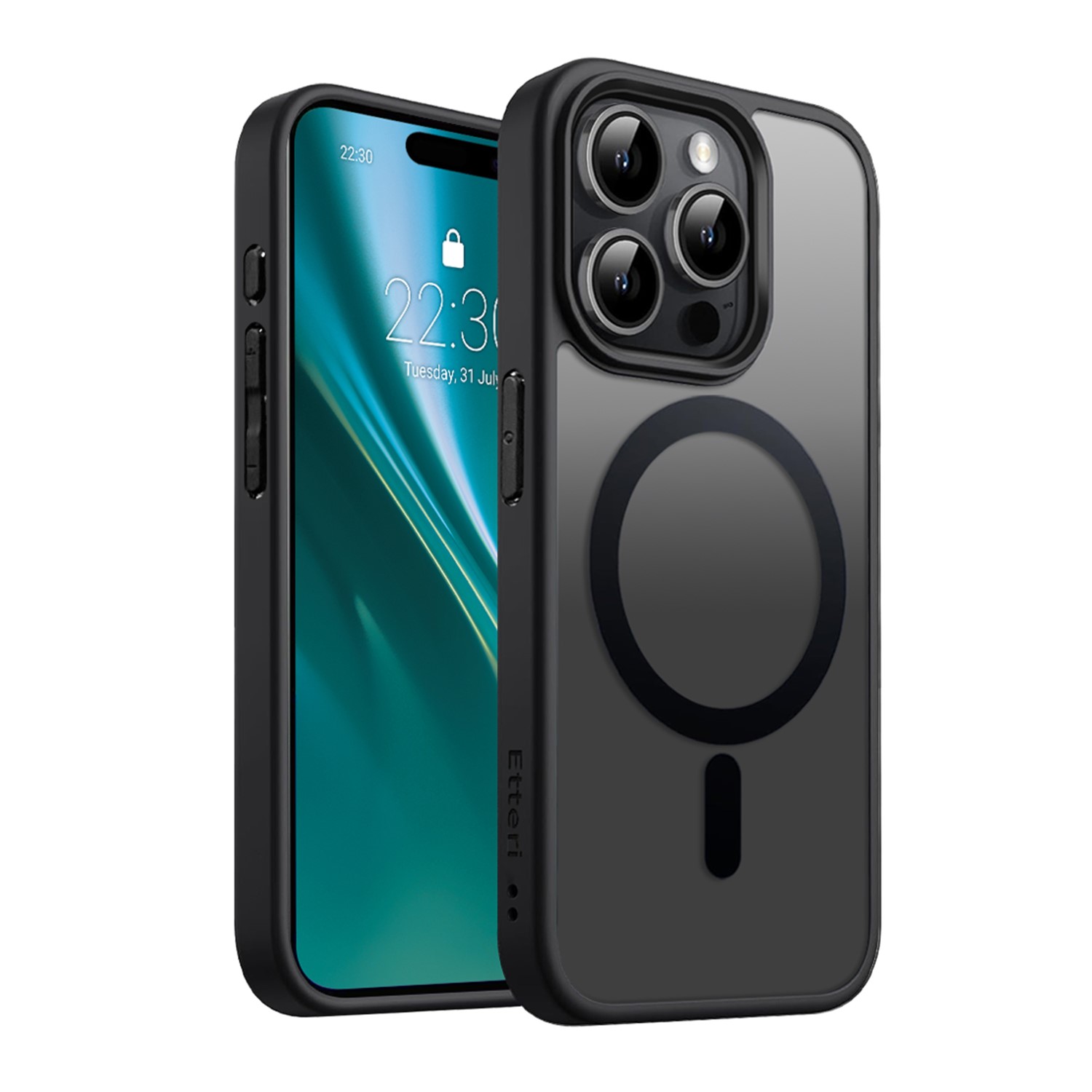 Etteri matinis Mag dėklas telefonui iPhone 15 Pro 6,1 (m) - juodas (m)