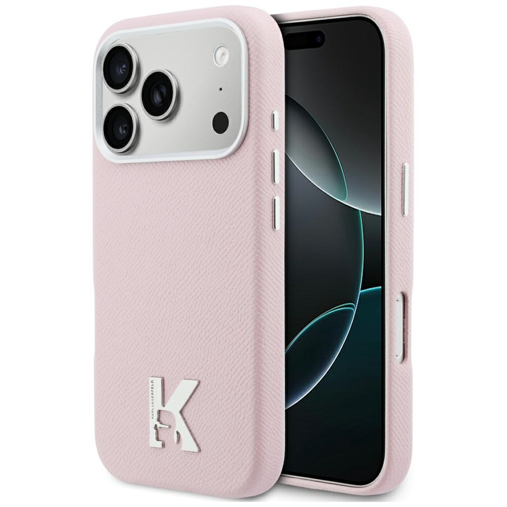 "Karl Lagerfeld Karl Head" logotipas "MagSafe" dėklas "iPhone 17 Pro Max" - rožinis