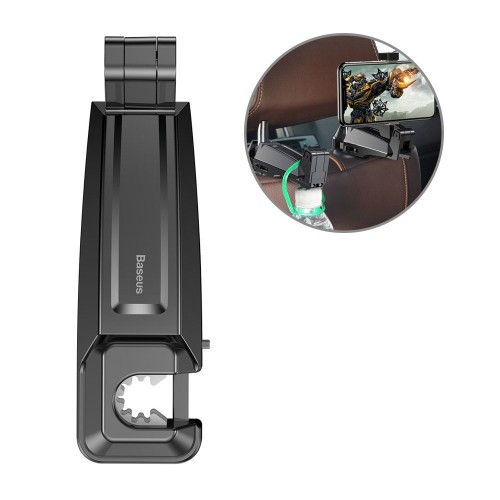 Automobilinis Laikiklis Baseus Headrest Holder (tinka: 4.0 - 6.5 col.) (Nemagnetinis/Sėdynės atrama)