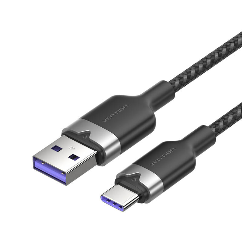 USB 2.0 A į USB-C 6A kabelis Vention CTOBH 2M (juodas)