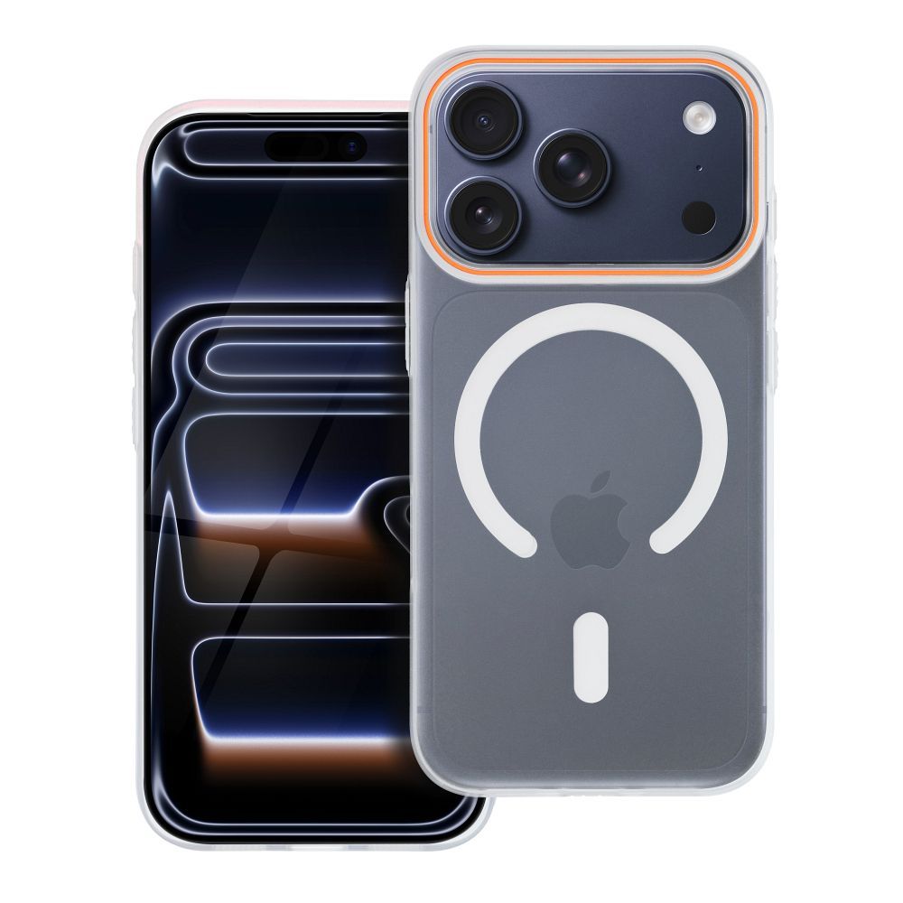 dėklas iPhone 17 AIR Go oranžinis suderinamas su MagSafe skaidrus