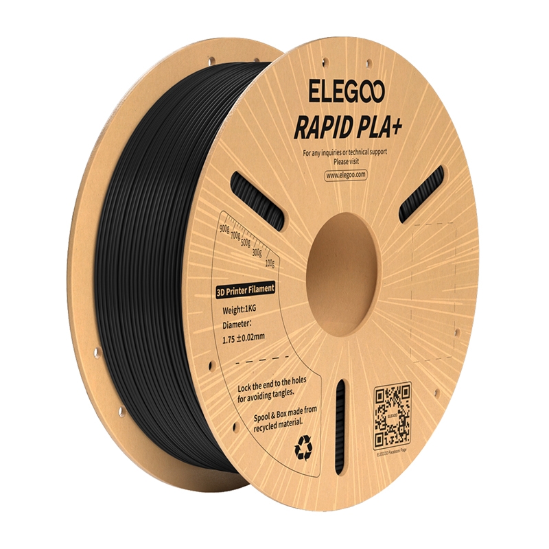 ELEGOO Rapid PLA+ filamentas (juodas)