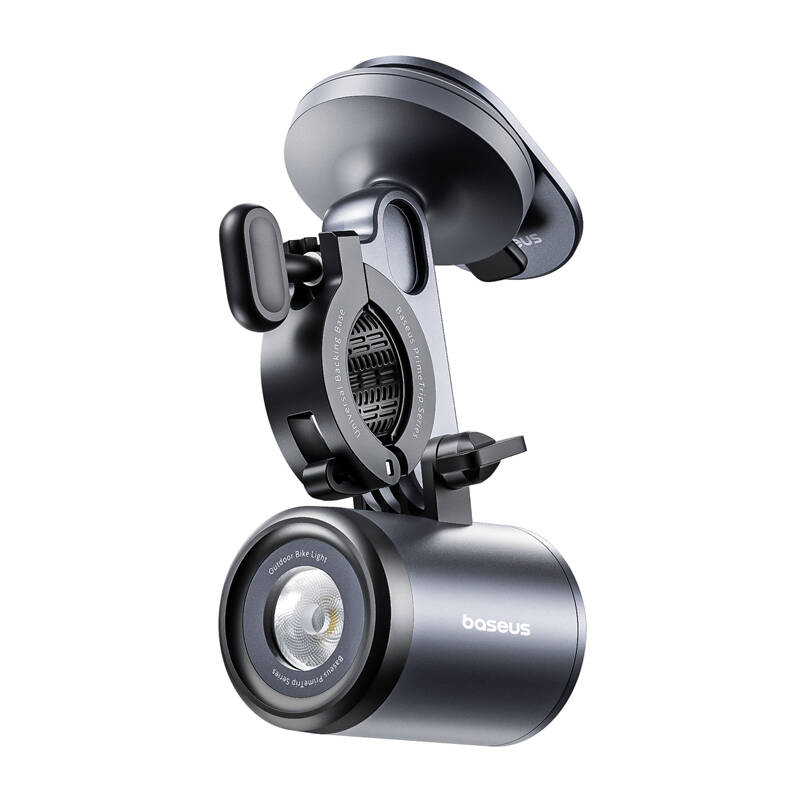 Baseus PrimeTrip 2-in-1 dviračio laikiklis, telefono laikiklis + žibintuvėlis (juodas)