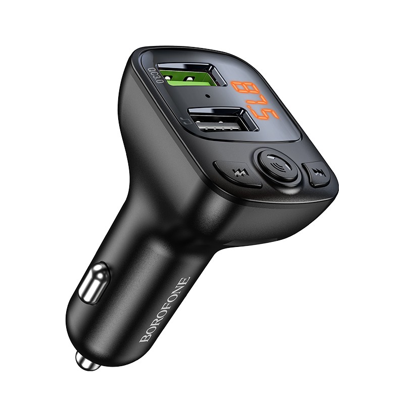 Borofone BC41 Bluetooth MP3 grotuvas / FM moduliatorius (hands free, microSD, QC3.0 USB-A, USB-A 5V/1A)