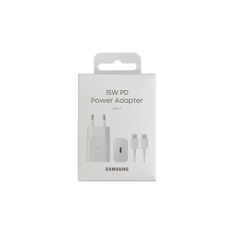 Įkroviklis Samsung EP-T1510XWEGEU 15W su Type-C 1 m laidu, baltas
