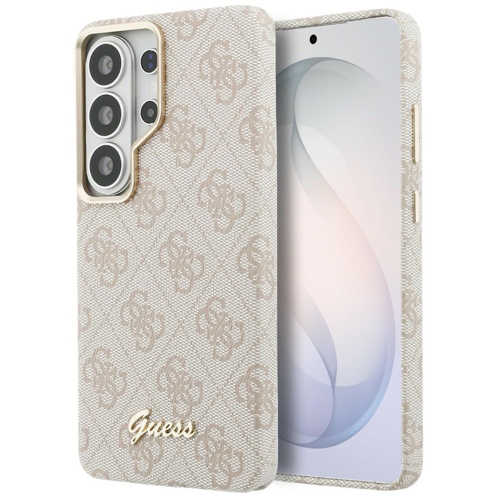 Dėklas Guess PU 4G Script Metal Logo Magnetic Samsung S948 S26 Ultra rožinis