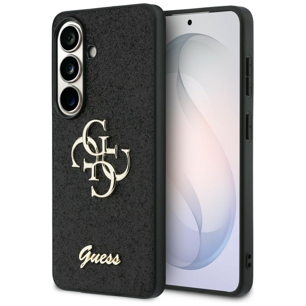 Guess dėklas Fixed Glitter Big 4G Metal Logo for Samsung Galaxy S26 juodas