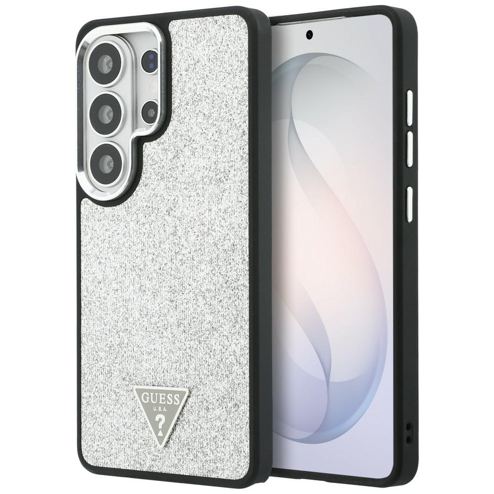 Guess dėklas Fixed Glitter Triangle MagSafe for Samsung Galaxy S26 Ultra sidabrinis