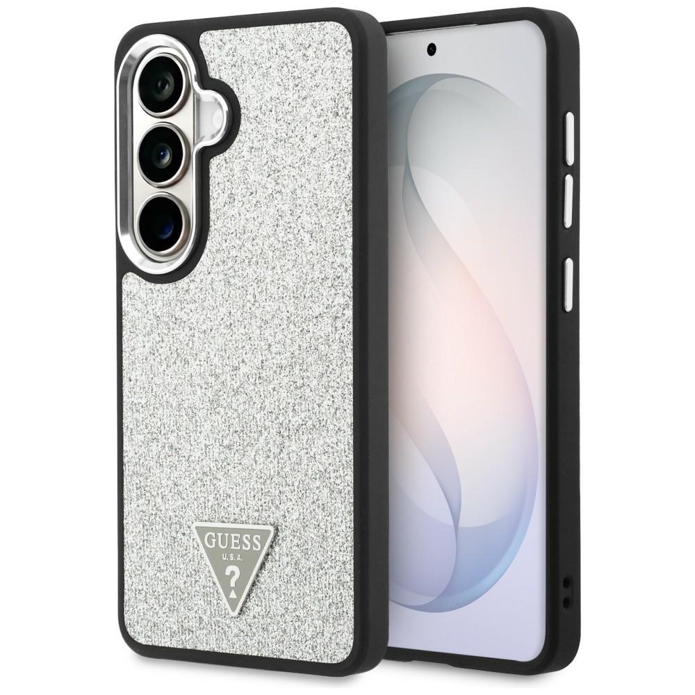 Guess dėklas Fixed Glitter Triangle MagSafe for Samsung Galaxy S26 sidabrinis