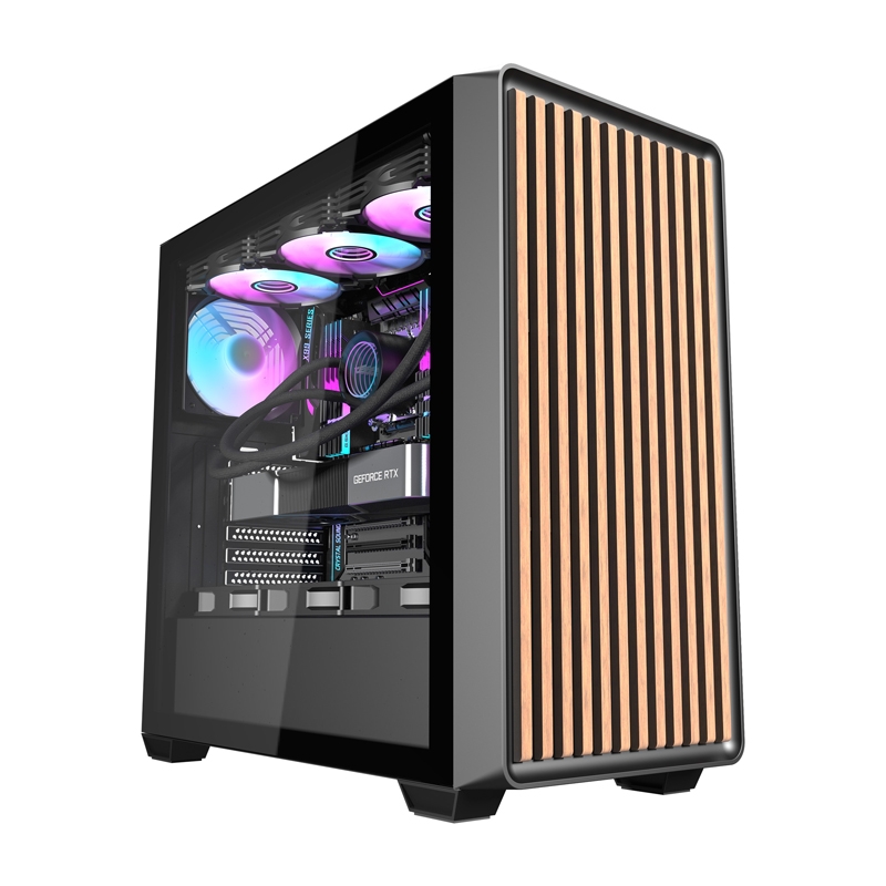 Kompiuterio korpusas Darkflash DS900WD (juodas) + 4 ventiliatoriai
