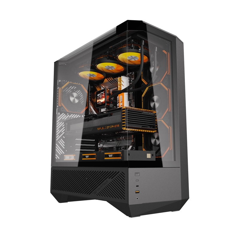 Darkflash DY460 kompiuterio korpusas (juodas) + 4 ARGB ventiliatoriai