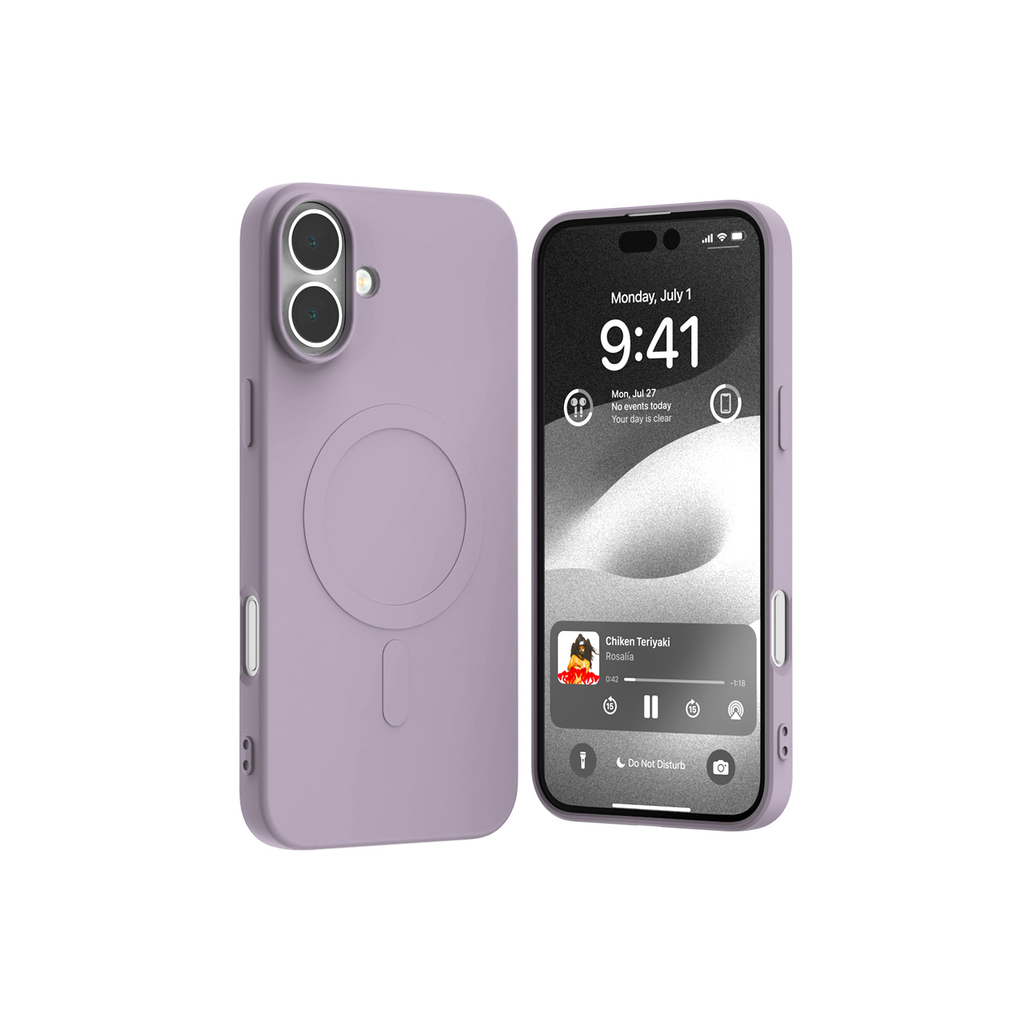 Mercury Semi-Silicone MagSafe dėklas, skirtas iPhone 16 Plus (6.7), alyvinis violetinis