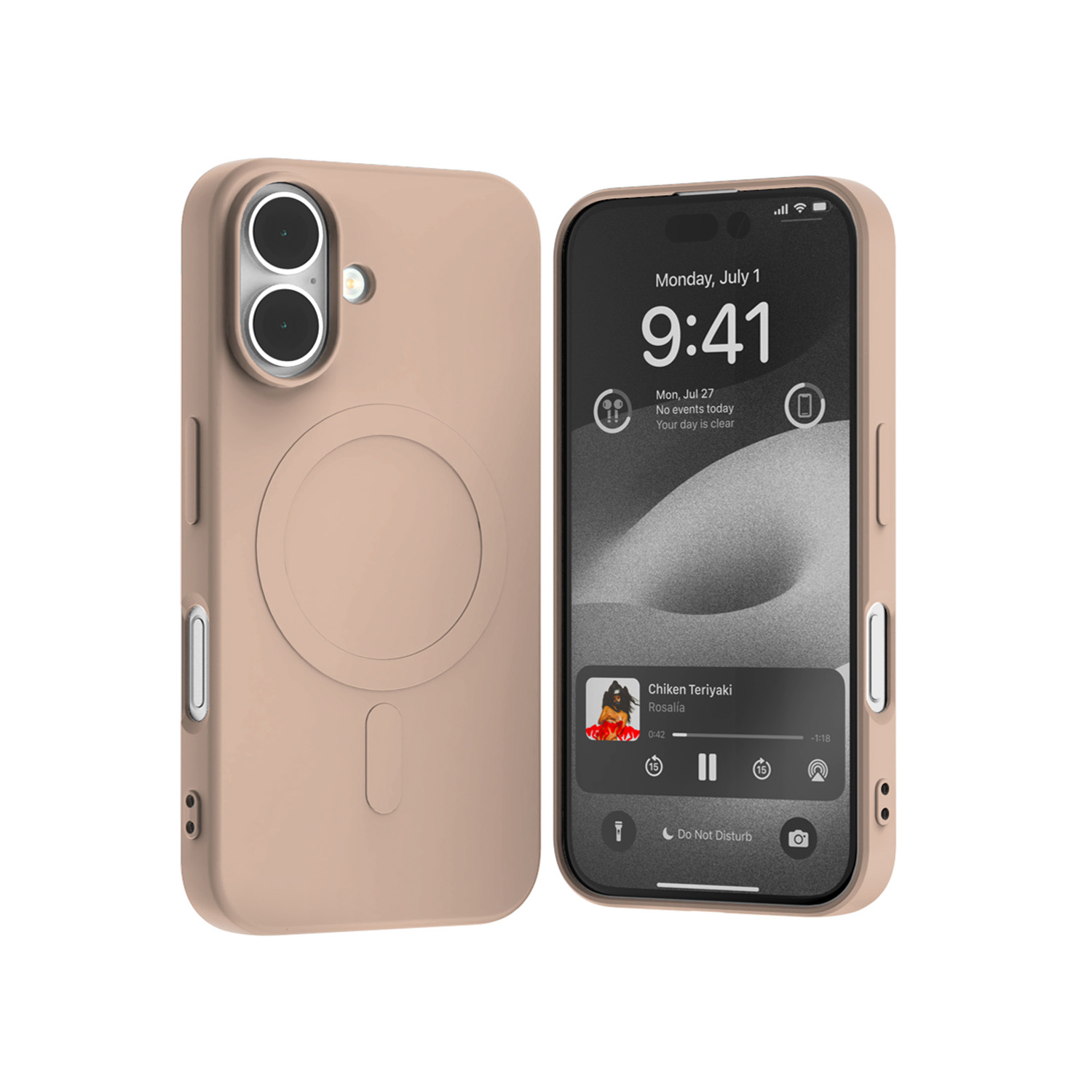 Mercury Semi-Silicone MagSafe Чехол для iPhone 16 (6.1") песочно-розовый