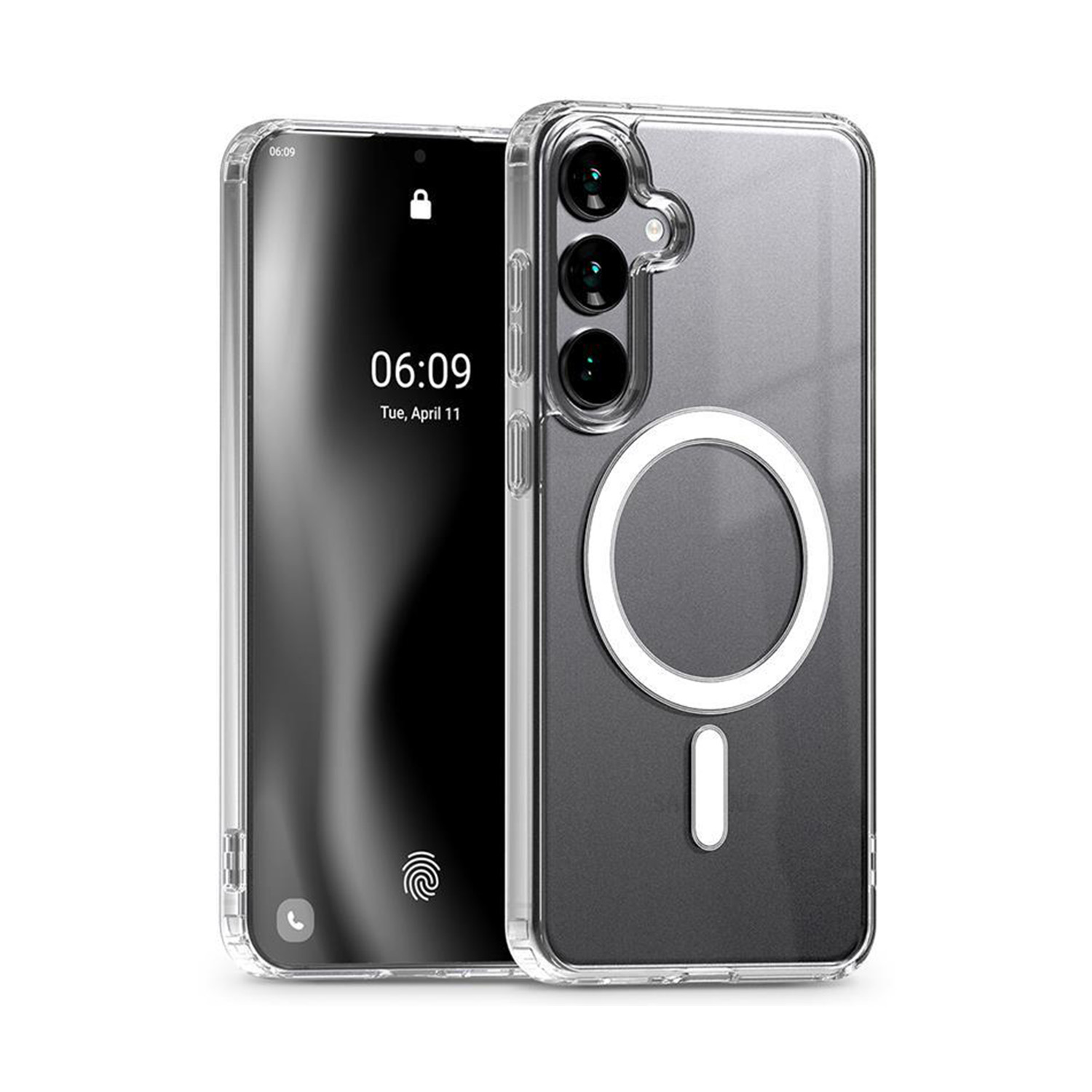 Mercury Jelly Hard MagSafe dėklas, skirtas Samsung S24 FE, skaidrus