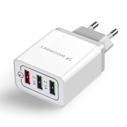 Įkroviklis Wozinsky WWC-01 baltas (3xUSB / 30W)