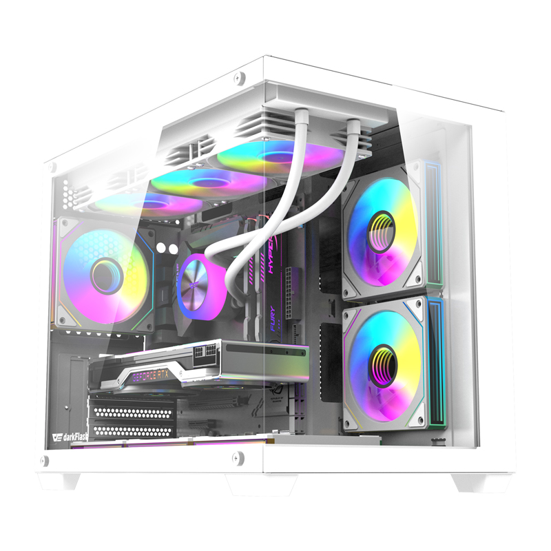 DarkFlash B275 PRO компьютерный корпус (белый) + 6 вентиляторов