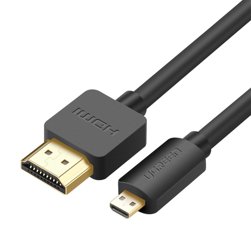 Ugreen HDMI - micro HDMI laidas 19 pin 2.0v 4K 60Hz 30AWG 1.5m juodas (30102)