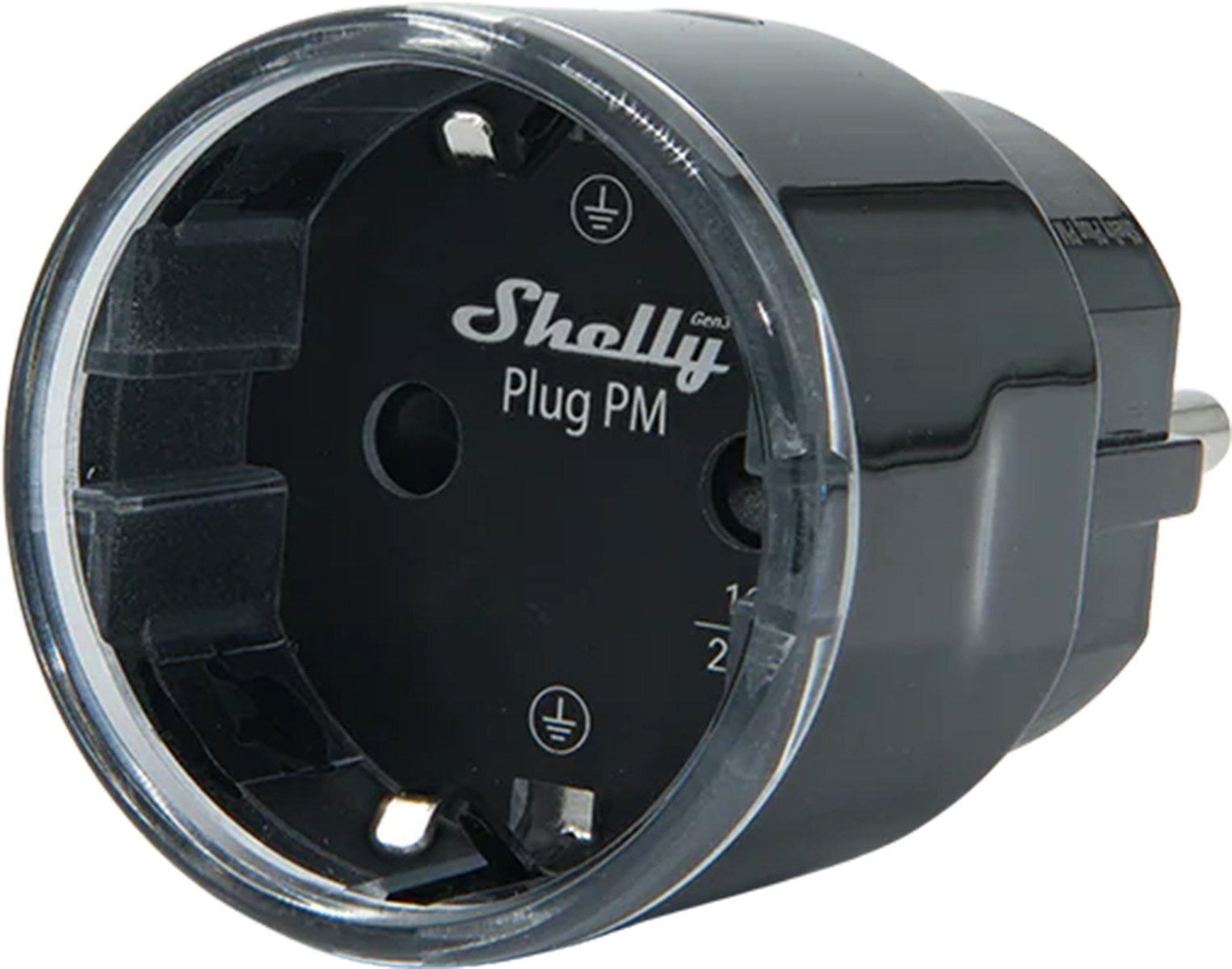 "Shelly Plug PM Gen3 Matter 13A" išmanusis kištukinis lizdas, juodas