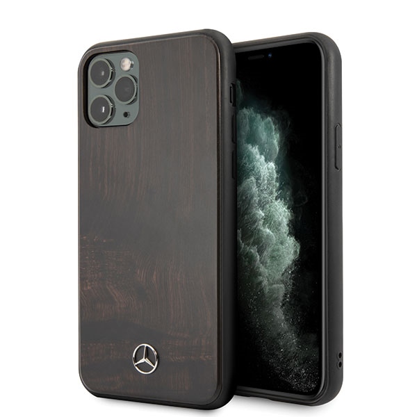 Mercedes Wood Line Rosewood dėklas iPhone 11 Pro - rudas