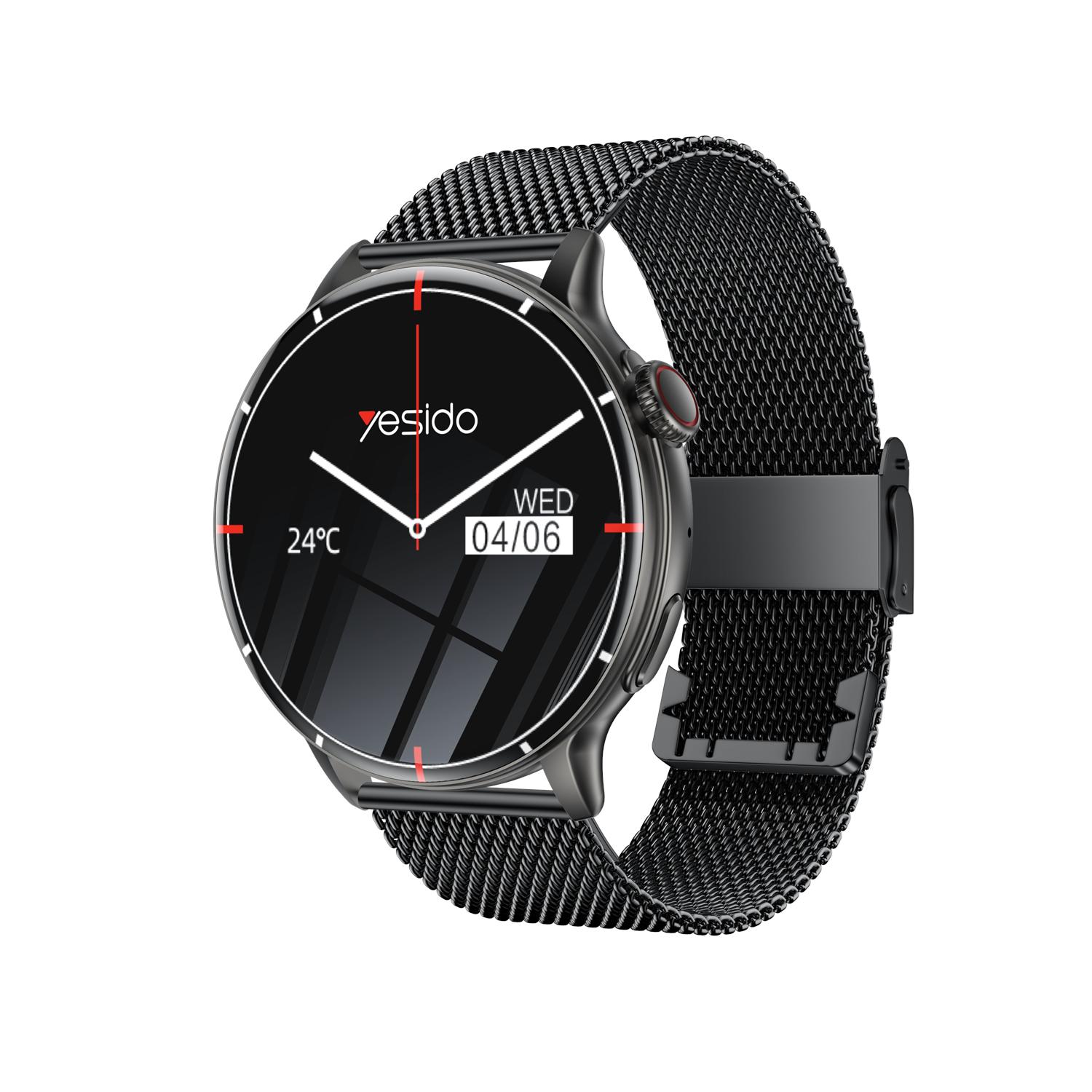 YESIDO SMARTWATCH BT 5.2 300mAh IP67 WITH 2 STRAPS juodas