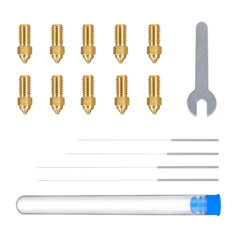 ELEGOO Neptune 4 / 4 Pro Žalvario antgalių rinkinys (0.2 mm x2, 0.4 mm x4, 0.6 mm x2, 0.8 mm x2)