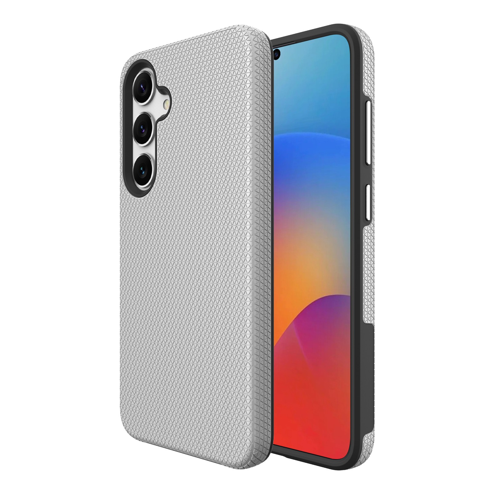 Dėklas Perfectionists Triangle Case Samsung S721 S24 FE sidabrinis