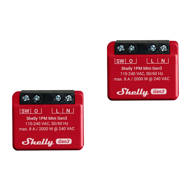 Shelly 1PM Mini Gen4 Zigbee/Matter valdiklių rinkinys (2 vnt.)
