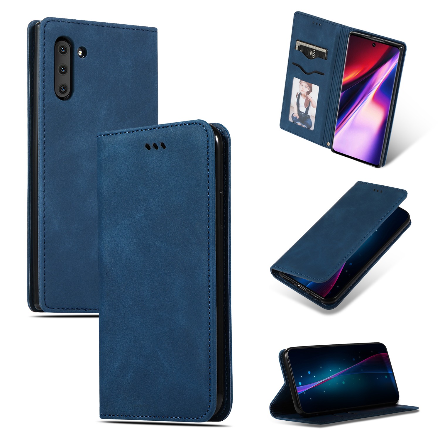 Dėklas Business Style Xiaomi Redmi Note 14 Pro 4G tamsiai mėlynas