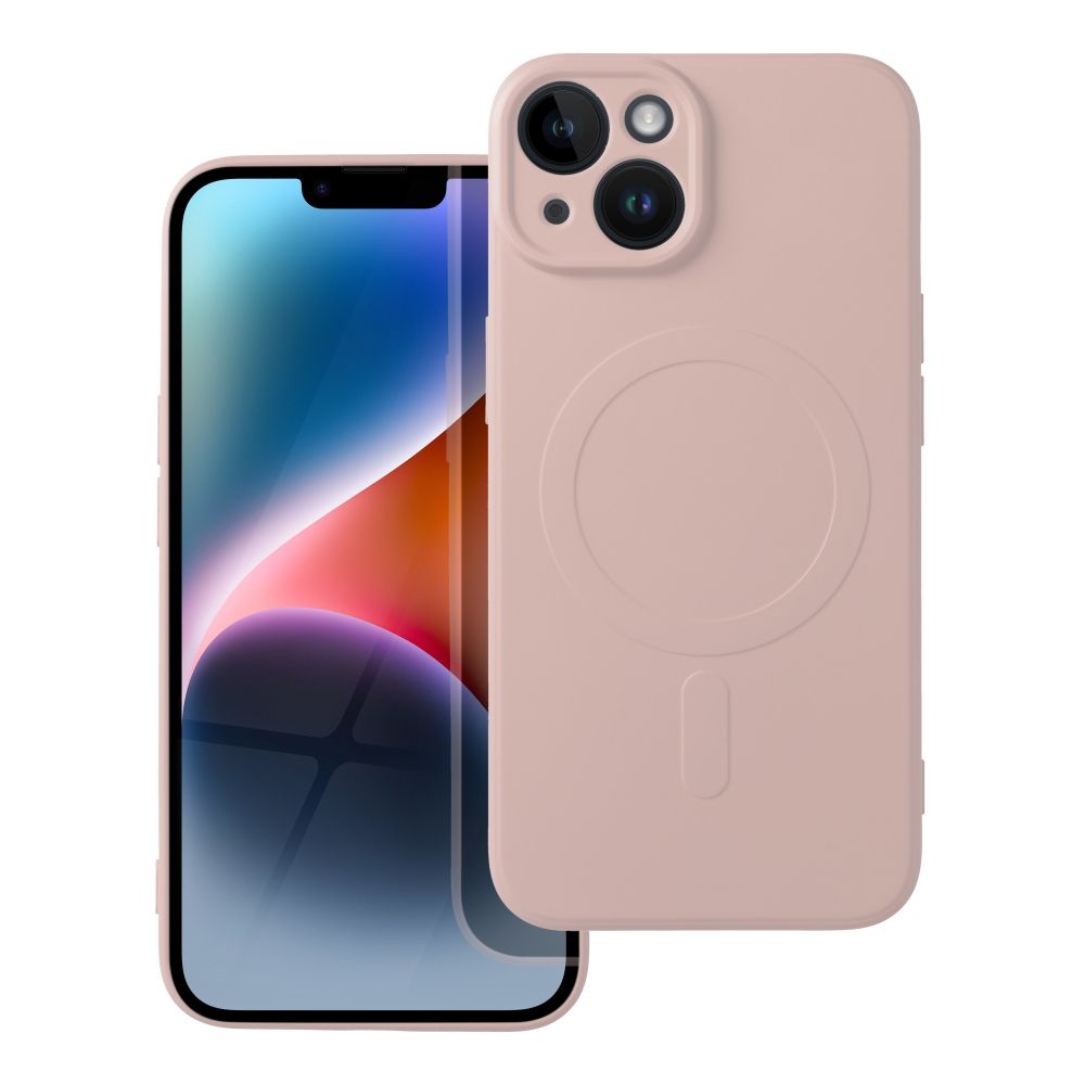 SILICONE MAG COVER dėklas telefonui suderinamas su MagSafe iPhone 14 rožinis