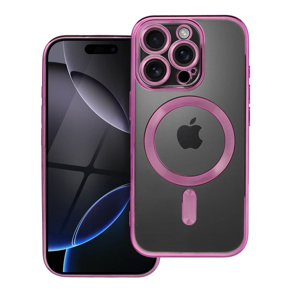Dėklas telefonui ELECTRO MAG COVER, suderinamas su MagSafe, skirtas iPhone 16 Pro, rožinis