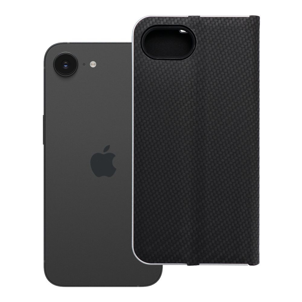 LUNA Book Carbon for IPHONE 16e (SE 4 2025) - juodas (m)