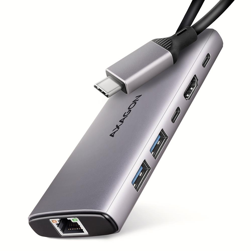 USB-C šakotuvas 6in1 10Gbps 0.15m HMC-6G2L Axagon