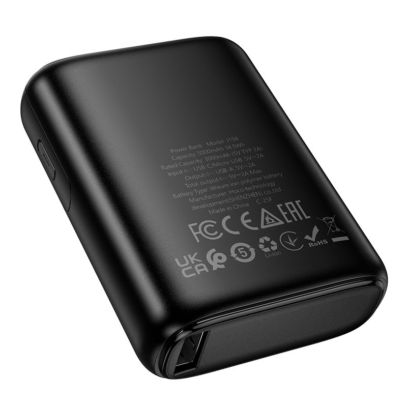 "Powerbank Hoco" 5000 mAh 2A J158 juodas