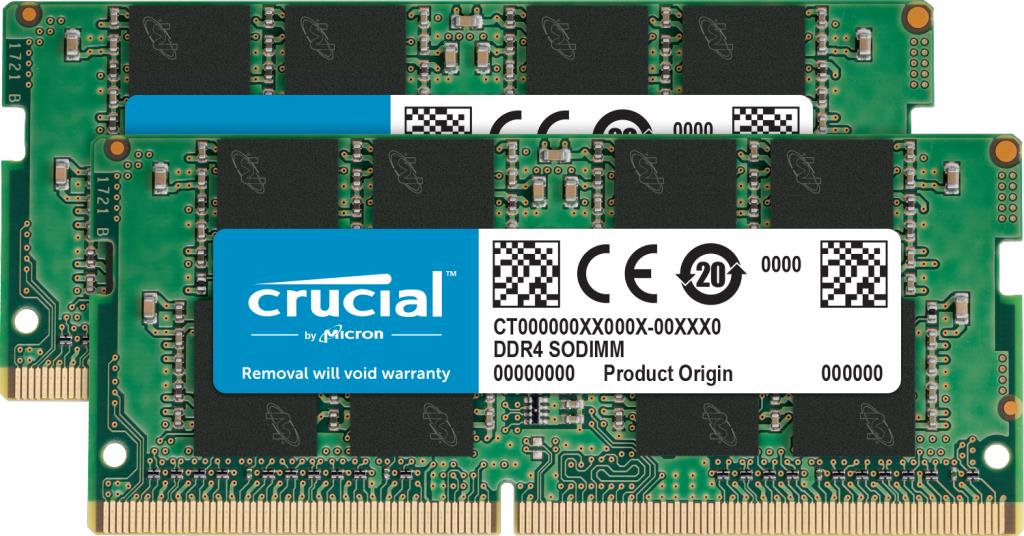 Nešiojamo kompiuterio atmintis CRUCIAL 32GB (2x16GB) DDR4 PC25600 SO-DIMM