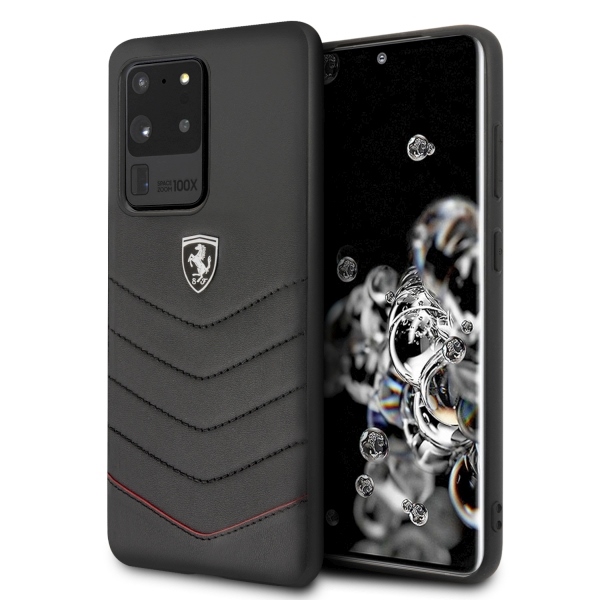 Ferrari kietasis dėklas FEHQUHCS69BK S20 Ultra G988 - juodas Heritage