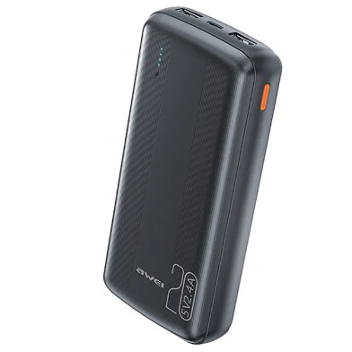 Išorinė baterija Power Bank Awei P19K 5V/2.4A 20000mAh juoda