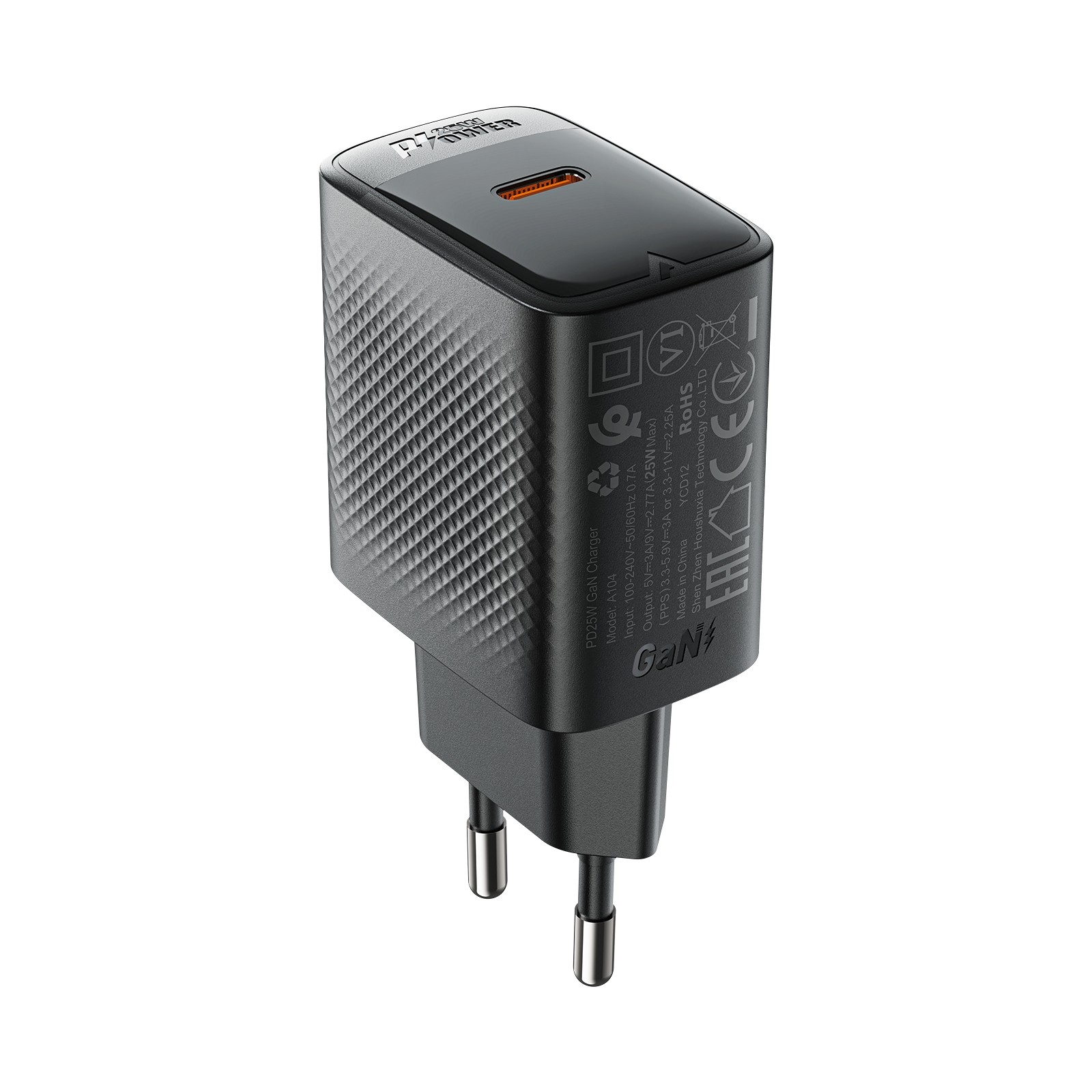 Įkroviklis Acefast A104 25W GaN USB-C juodas