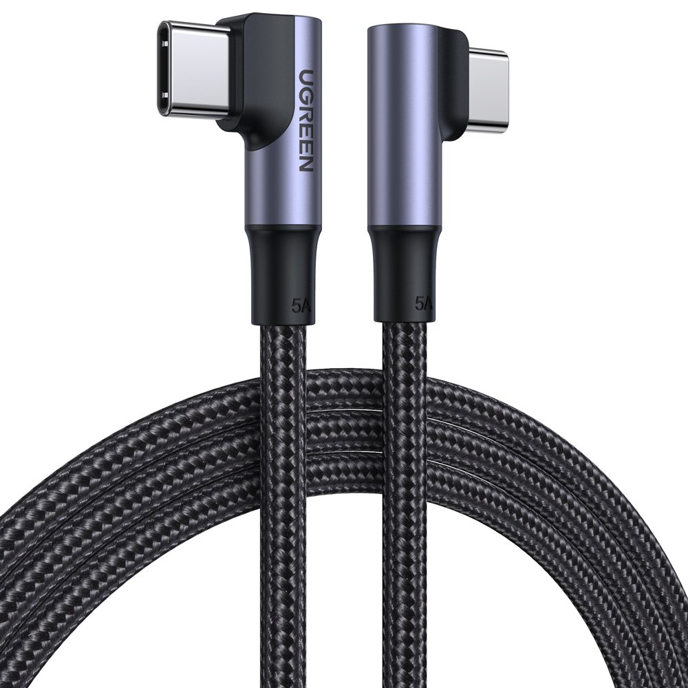 Ugreen US335 70696 kampinis USB-C - USB-C PD QC FCP 100W 5A 480Mb/s 1m laidas - juodas