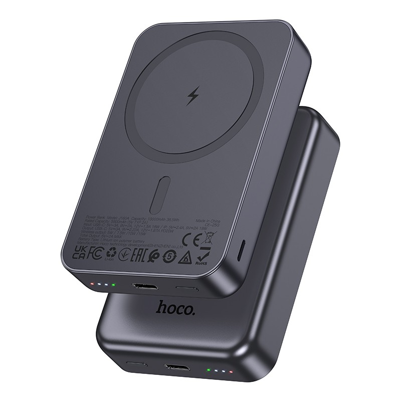 Išorinė baterija Power Bank Hoco J160A PD20W Magnetic 10000mAh juoda