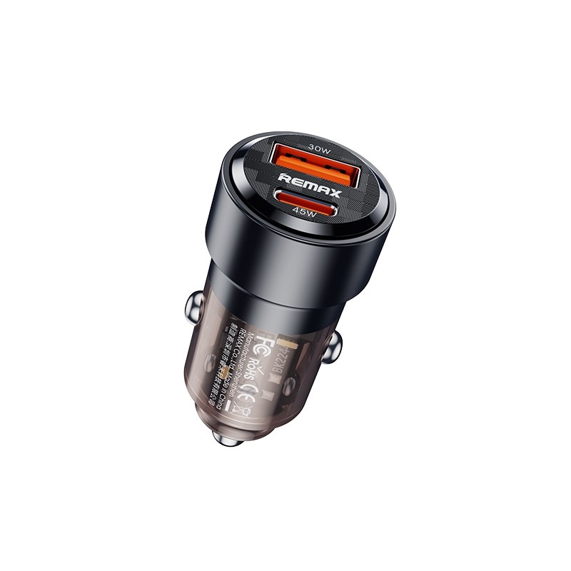 Automobilinis įkroviklis Remax RCC360 75W USB-C/USB-A juodas