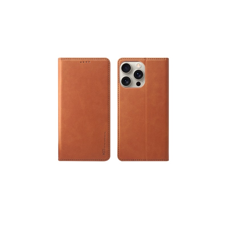 Dėklas HDD Magnetic Wallet Case Samsung A165 A16 4G/A166 A16 5G rudas