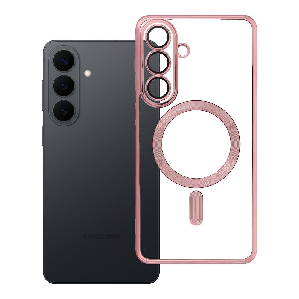 ELECTRO MAG COVER dėklas telefonui suderinamas su MagSafe SAMSUNG S26 Edge rožinis auksas