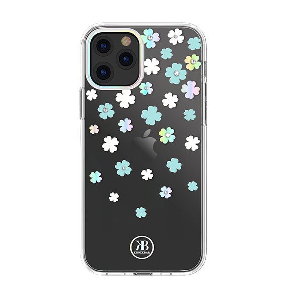 Kingxbar Lucky Series dėklas, dekoruotas originaliais Swarovski kristalais, iPhone 12 mini – skaidrus (Dobilas)