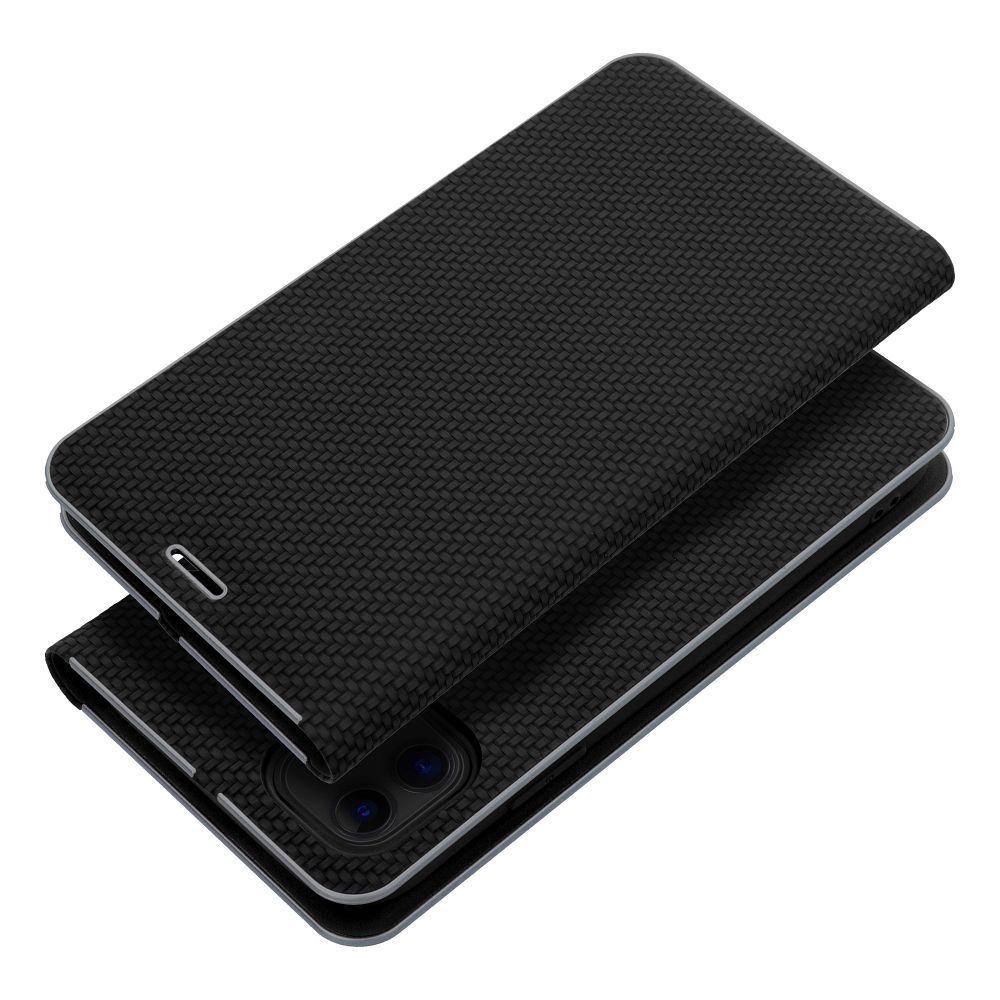 LUNA Book Carbon dėklas telefonui IPHONE 13 juodas