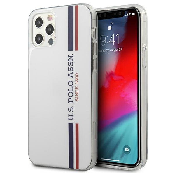 US Polo USHCP12LPCUSSWH Tricolor Collection dėklas, skirtas iPhone 12 Pro Max 6.7", baltas