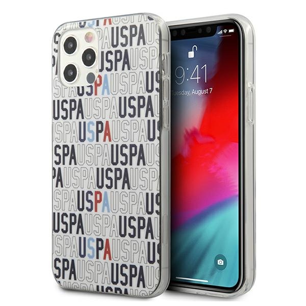 US Polo USHCP12MPCUSPA6 Logo Mania Collection dėklas, skirtas iPhone 12 / 12 Pro 6.1", baltas