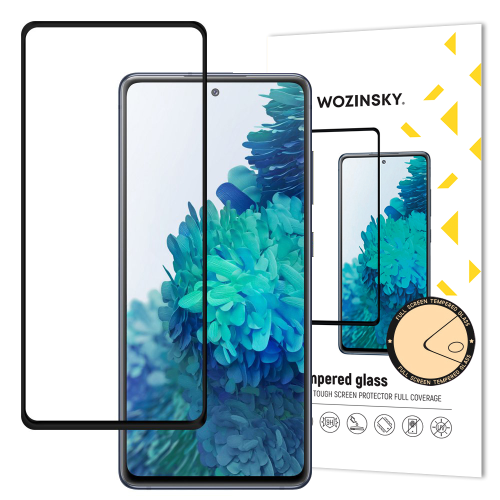 Wozinsky pilno lipnumo stiklas Super Tough ekrano apsauga, pilnai dengia su rėmeliu, draugiška Samsung Galaxy S20 FE, juoda