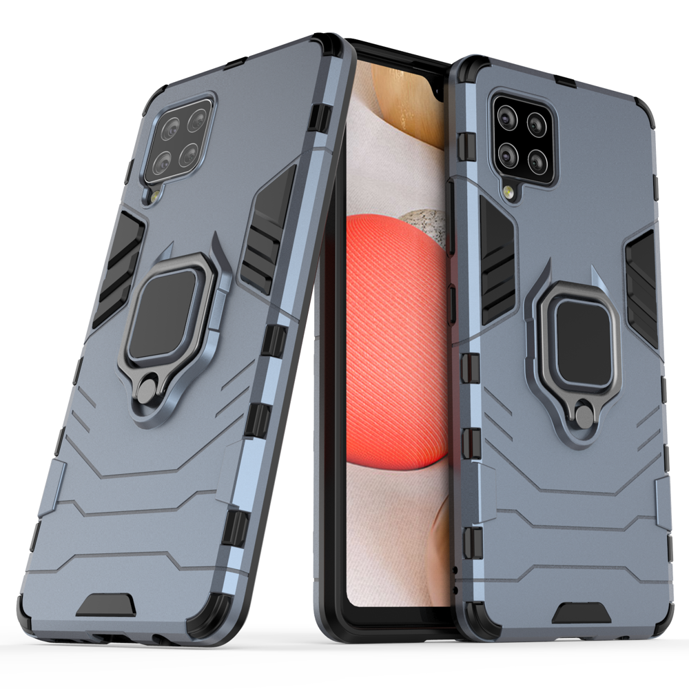 Ring Armor dėklas su stovu tvirtas patvarus Samsung Galaxy A42 5G mėlynas