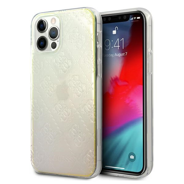 Guess GUHCP12M3D4GIRBL iPhone 12/12 Pro 6.1" перламутровый/перламутровый жёсткий чехол 4G 3D Pattern Collection